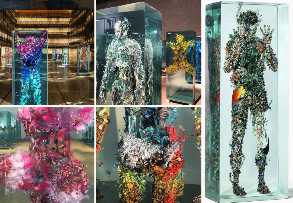 3D Collaged Figures Encased In Glass By Dustin Yellin