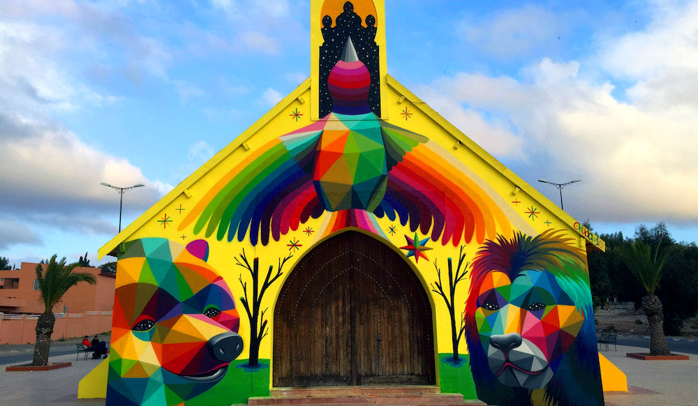 An Old Abandoned Church Turned Into A Vibrant Artwork