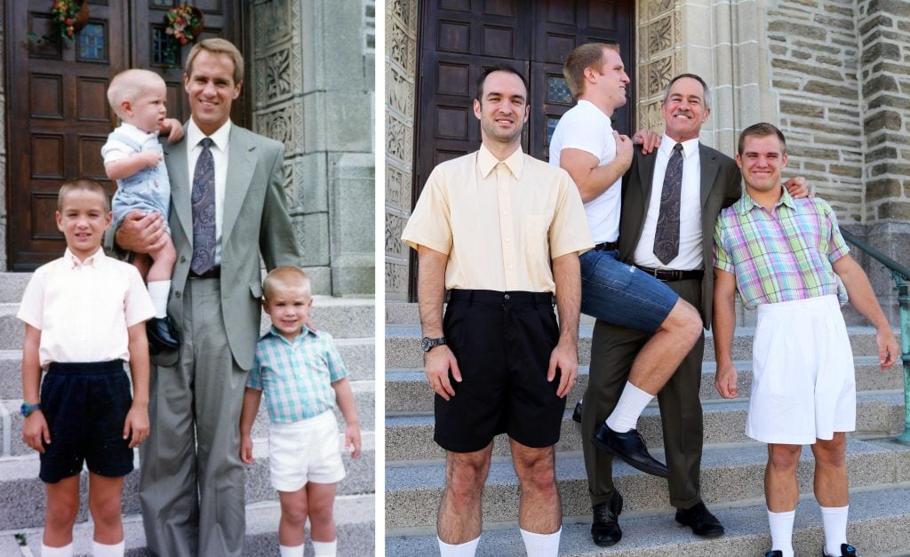 Three Brothers Reenact Their Childhood Photos As A Gift For Their Mom