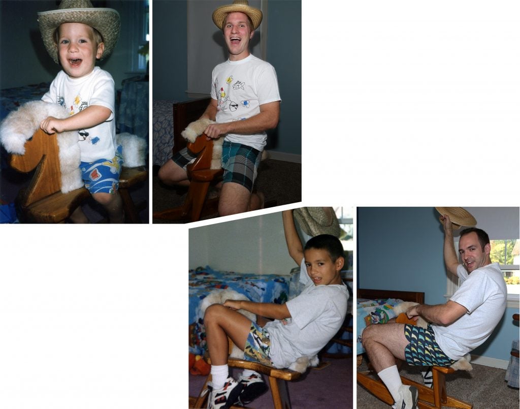 Three Brothers Reenact Their Childhood Photos As A Gift For Their Mom