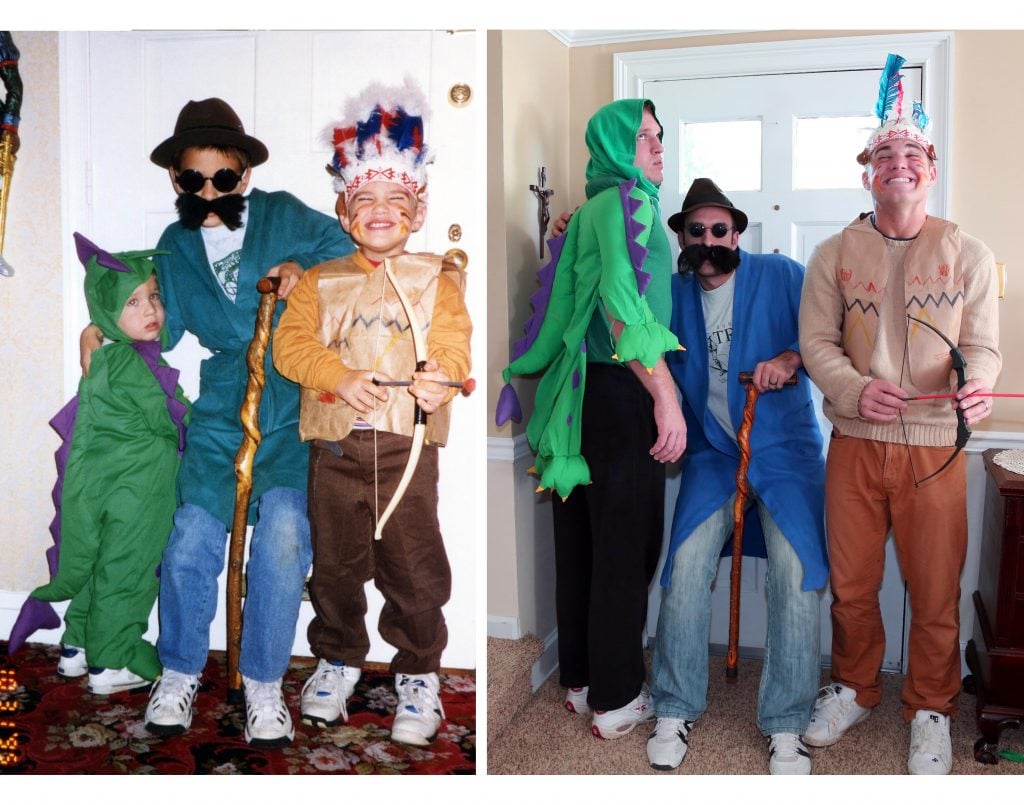 Three Brothers Reenact Their Childhood Photos As A Gift For Their Mom