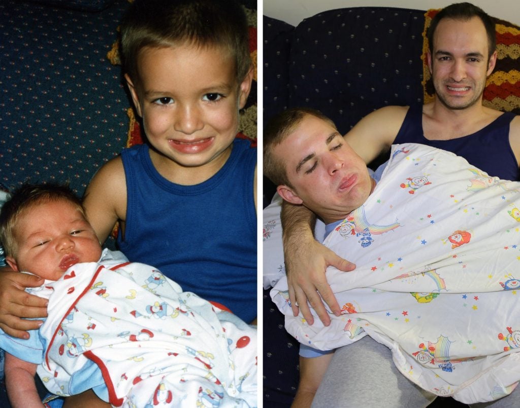 Three Brothers Reenact Their Childhood Photos As A Gift For Their Mom