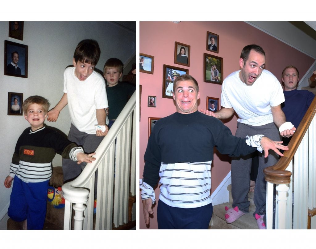 Three Brothers Reenact Their Childhood Photos As A Gift For Their Mom