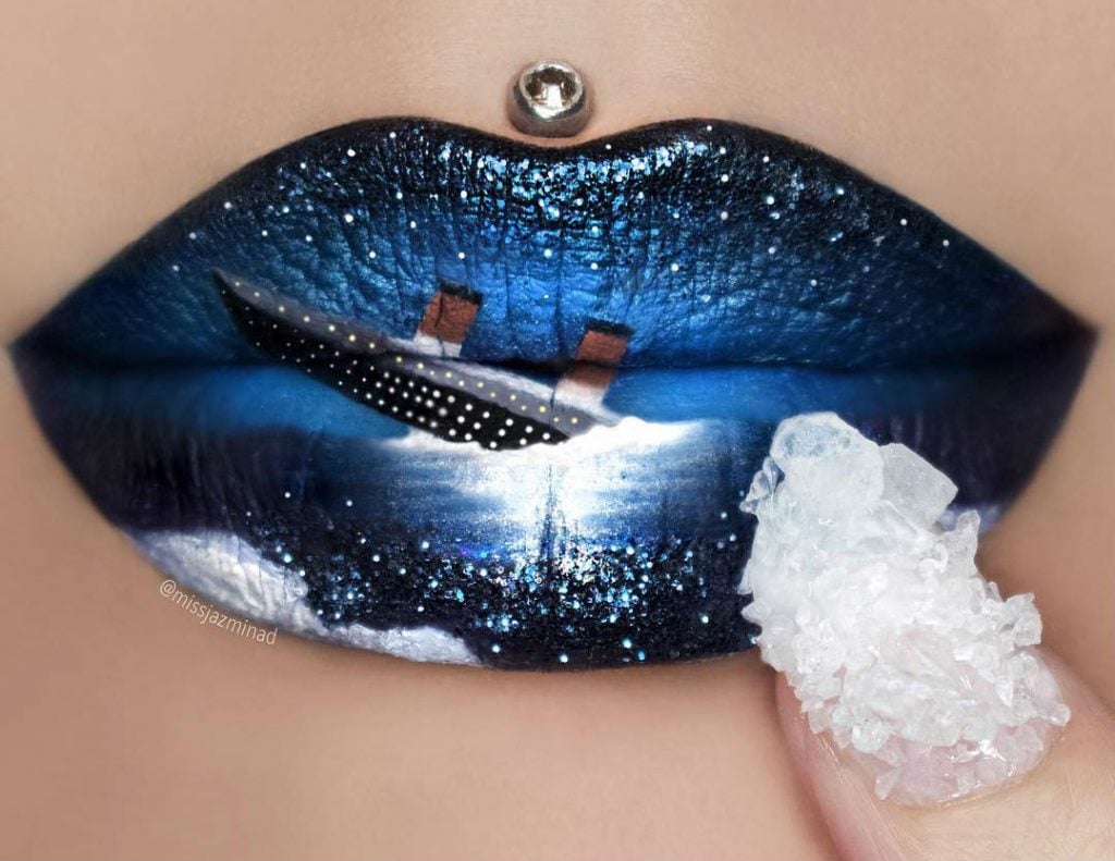 Makeup Artist Uses Her Lips as a Canvas For Miniature Masterpieces