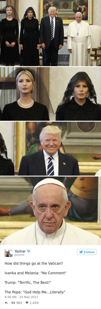 20 Most Hilarious Reactions To “Sad Pope Meeting The Trumps”