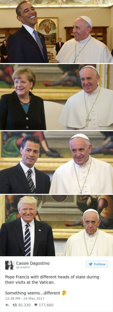 20 Most Hilarious Reactions To “Sad Pope Meeting The Trumps”