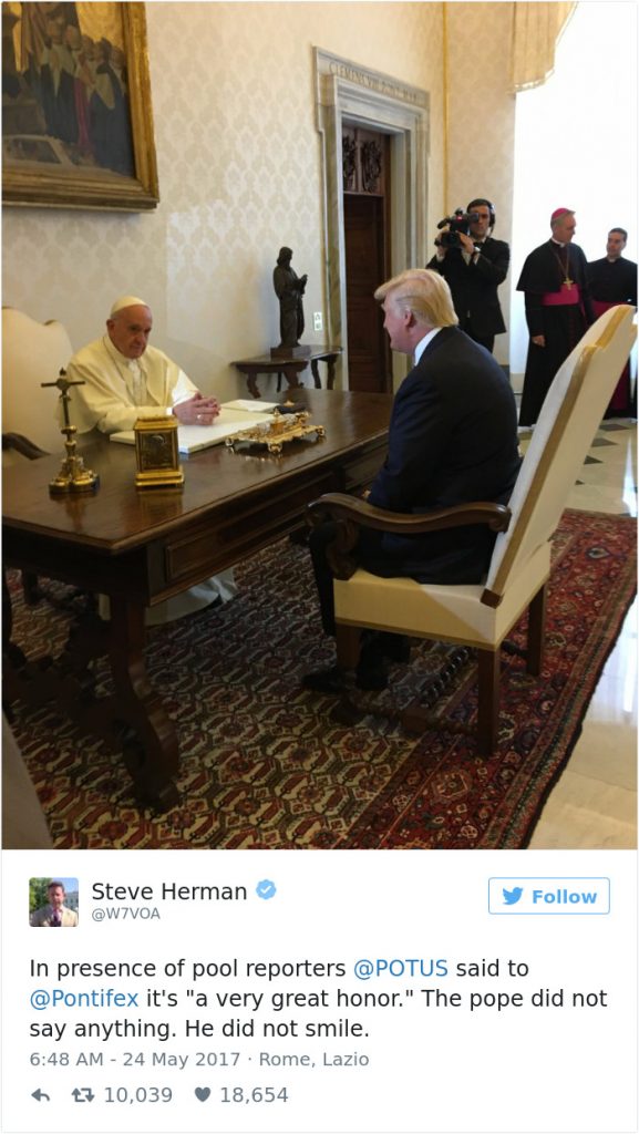 20 Most Hilarious Reactions To “Sad Pope Meeting The Trumps”