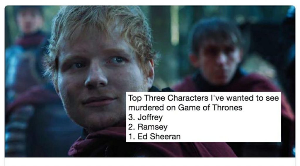 Top 10 Funniest Tweets About Ed Sheeran’s Game of Thrones Cameo
