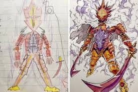 Dad Turns His Sons’ Doodles Into Amazing Anime Drawings