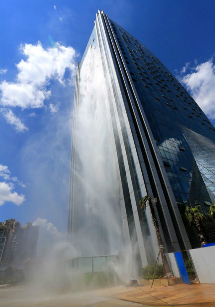 Chinese Skyscraper Has A Waterfall Now Because Why Not
