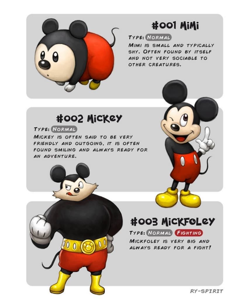 Disney Characters With Pokemon-Like Evolutions (18 Pics)