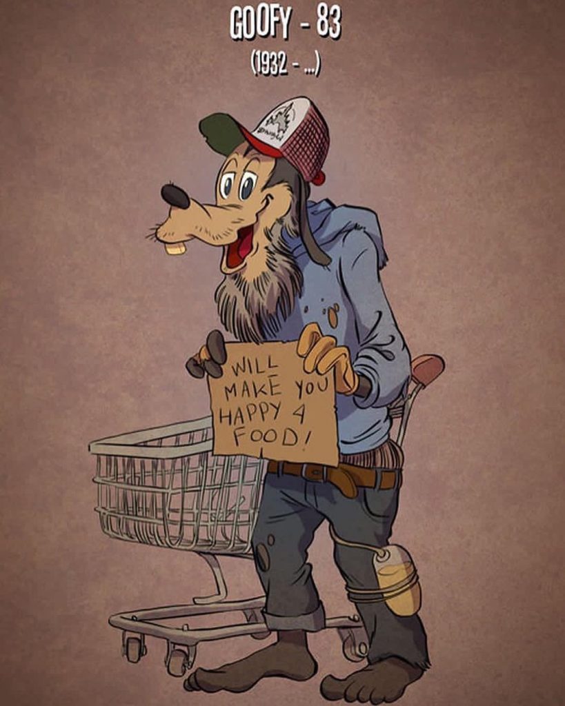 Disney And Looney Tunes Characters Depicted As Their True Age Is Somewhat Eerie