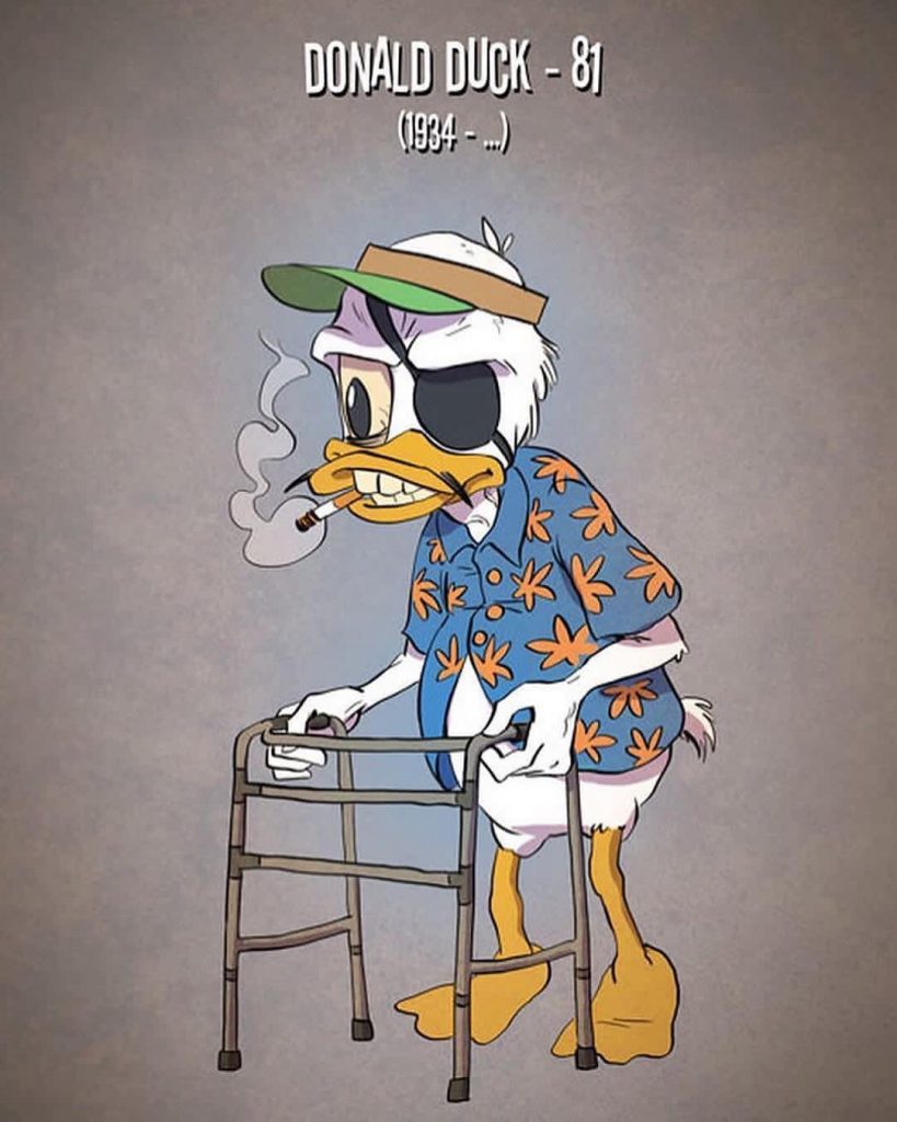Disney And Looney Tunes Characters Depicted As Their True Age Is Somewhat Eerie