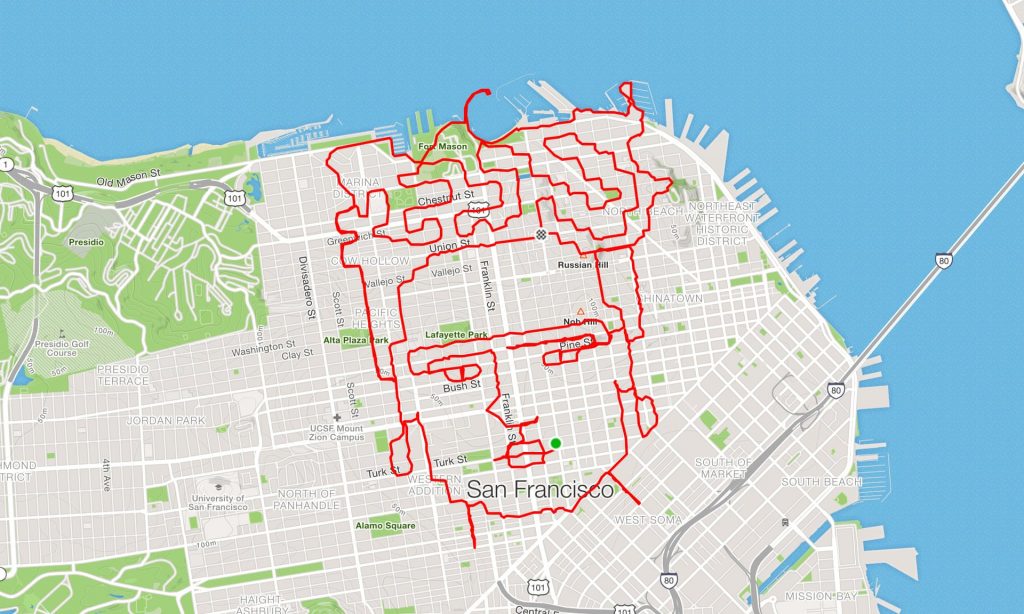 runner Lenny Maughan Frida Kahlo | San-Francisco Runner Creates Art Just By Jogging Around | Brain Berries