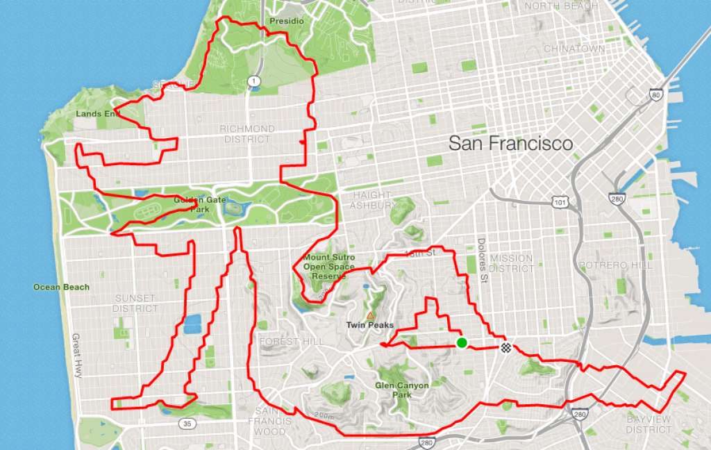 runner Lenny Maughan lady chilling | San-Francisco Runner Creates Art Just By Jogging Around | Brain Berries