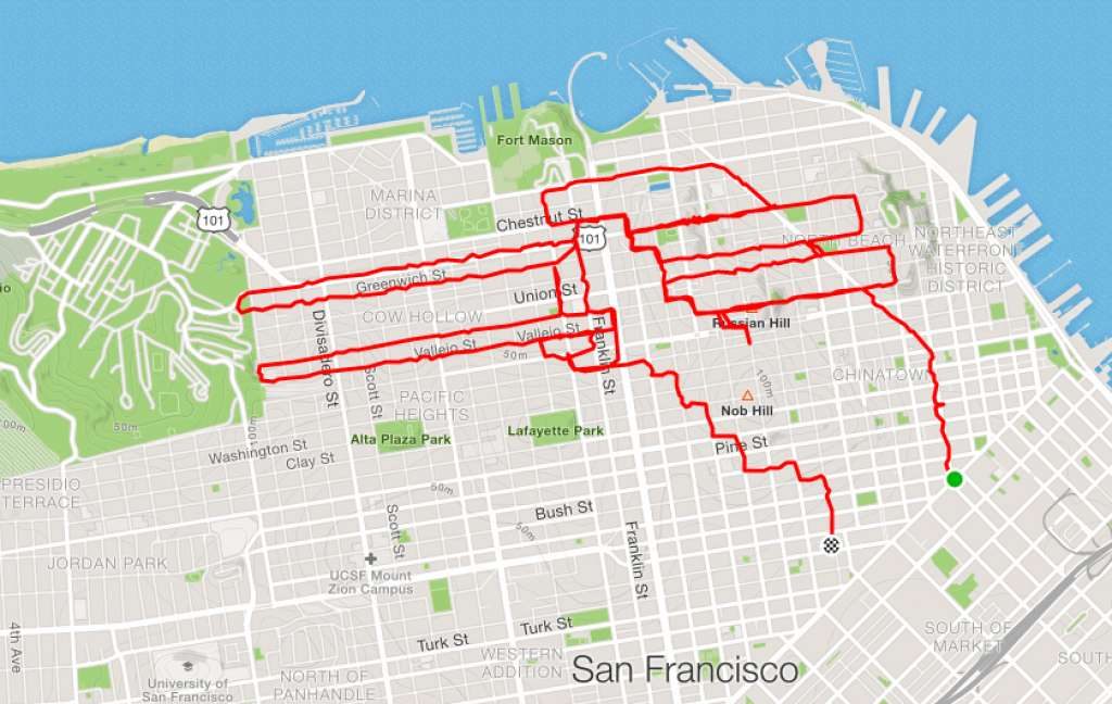 runner Lenny Maughan  Hands holding chopsticks | San-Francisco Runner Creates Art Just By Jogging Around | Brain Berries