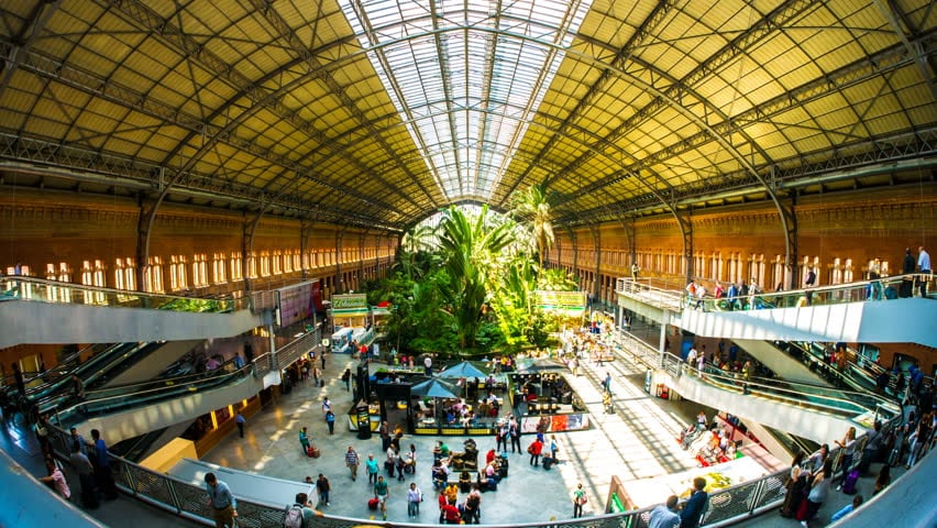  Atocha Station, Madrid inside | 7 Most Asntonishing Train Stations in the World | Brain Berries