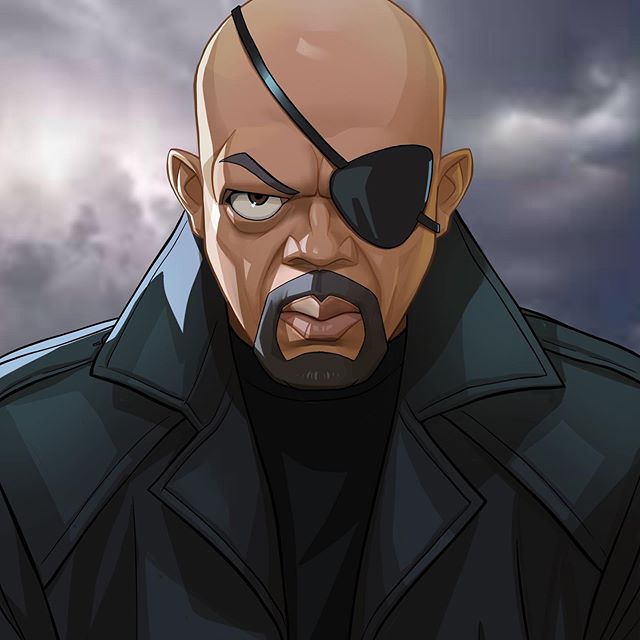 Nick Fury | 23 Marvel Heroes Raimagined by Xi Ding | Brain Berries