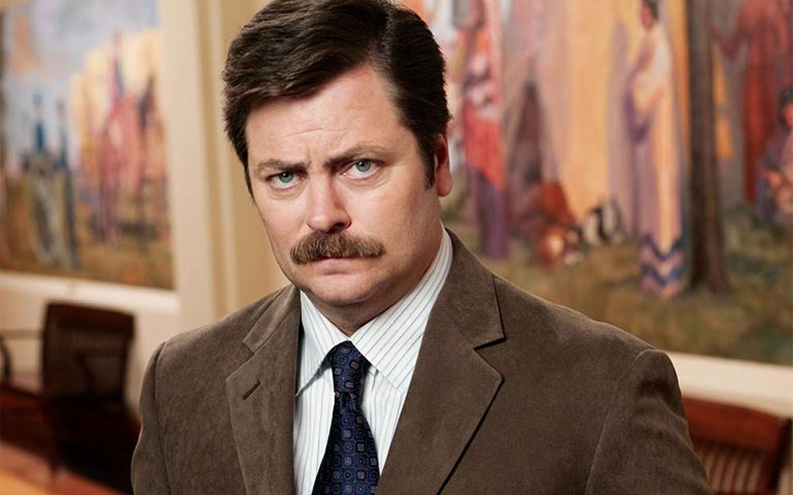 Ron Swanson – Parks and Recreation | 8 of the Greatest Sitcom Characters Of All Time | Brain Berries