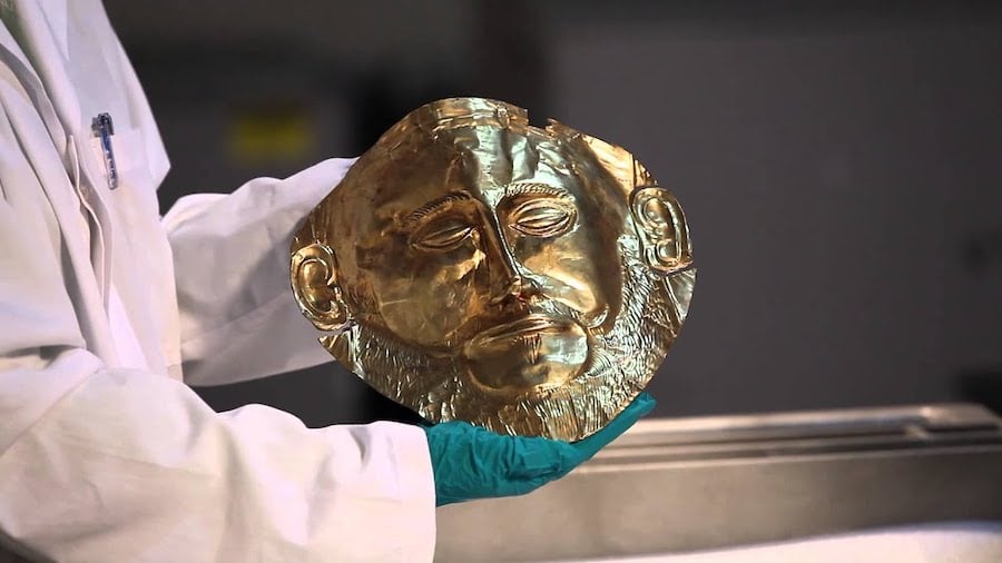 Mask of Agamemnon, King of Mycenae |  Top 10 Ancient Greek Masterpieces | ZestRadar