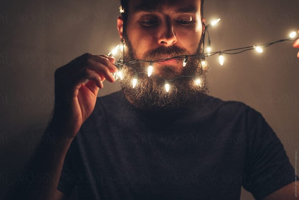 Deck Your Beard With Tiny Christmas Lights!
