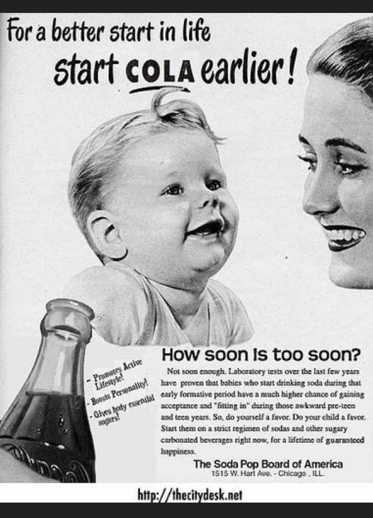 Coca-Cola used to run ads targeting infants | 7 Myths About Coca-Cola That You’re Too Awesome To Fall For | Brain Berries