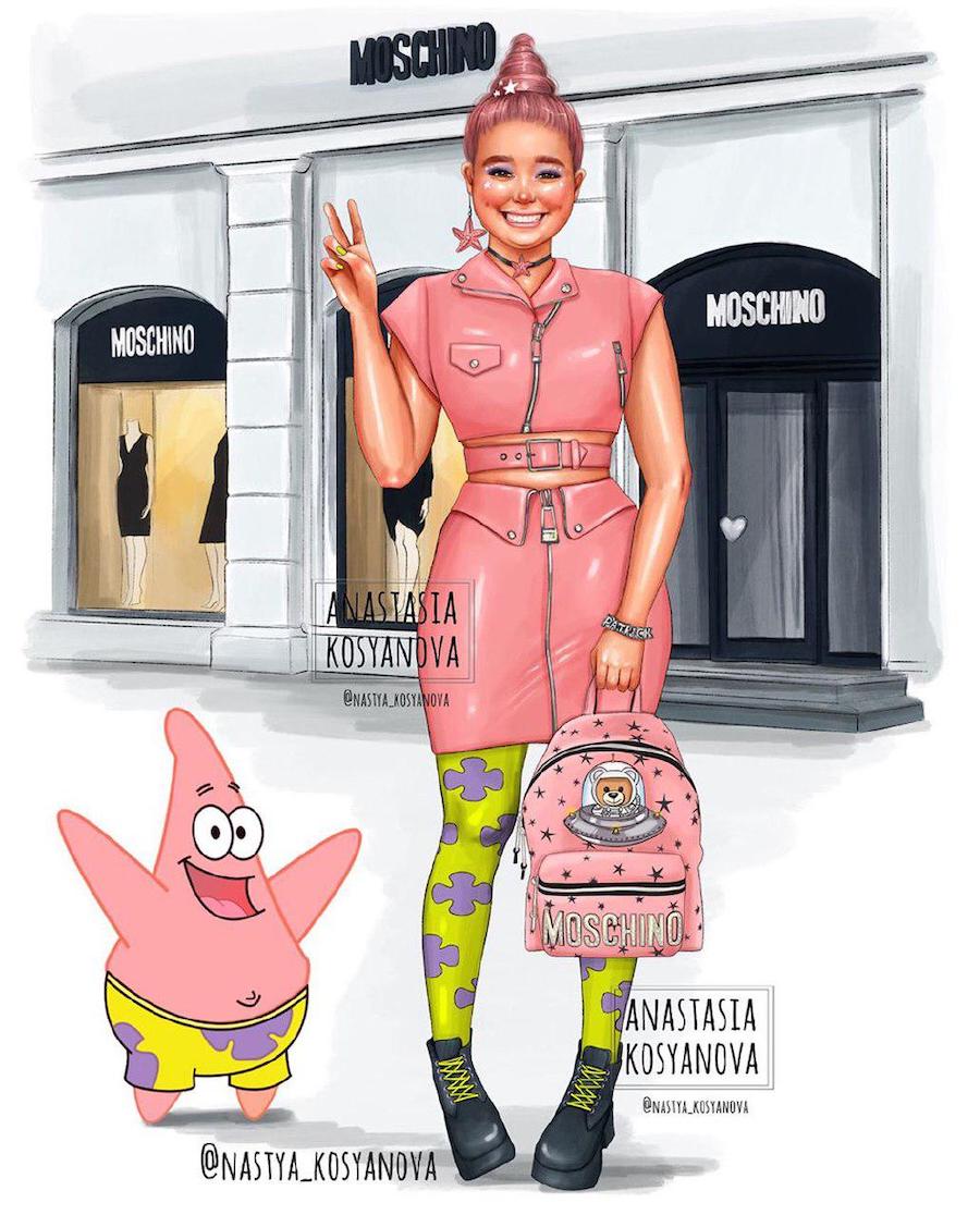 Patrick | Fashion Illustrator Makes Cartoon Characters Stylish and Trendy
