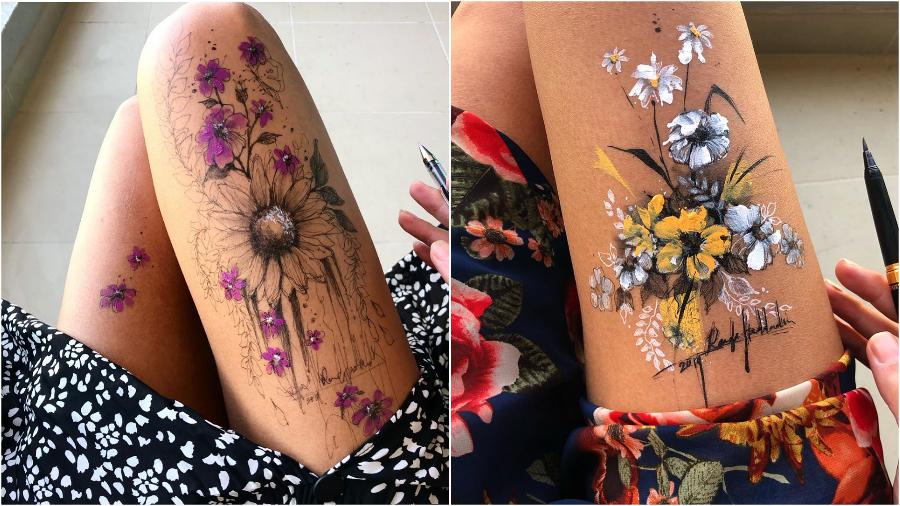Randa Haddadin Creates An Amazing Art By Drawing On Her Jeans And Body | Zestradar