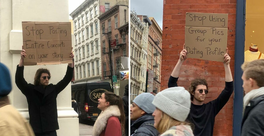 The Guy Silently Protests Against Everything Annoying (17 Photos)