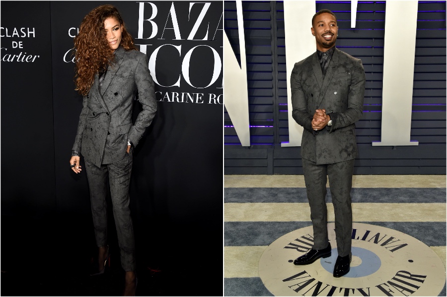 Zendaya and Michael B. Jordan in Berluti | Male and Female Celebrities Who Wore the Same Outfit | Zestradar