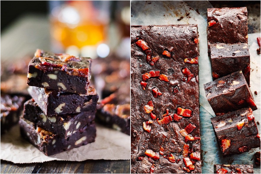 Maple Bacon Fudge Brownies | 12 Surprising Ways To Add More Bacon Into Your Life | Zestradar