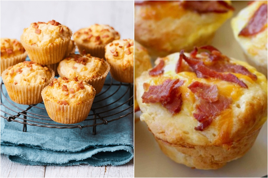 Bacon Cheese Muffins | 12 Surprising Ways To Add More Bacon Into Your Life | Zestradar