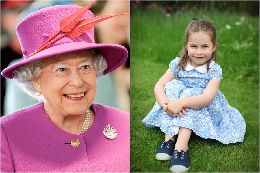 Queen Elizabeth II and Princess Charlotte | 8 Celebrity Grandchildren Who Look Like Their Grandparents | Advacar