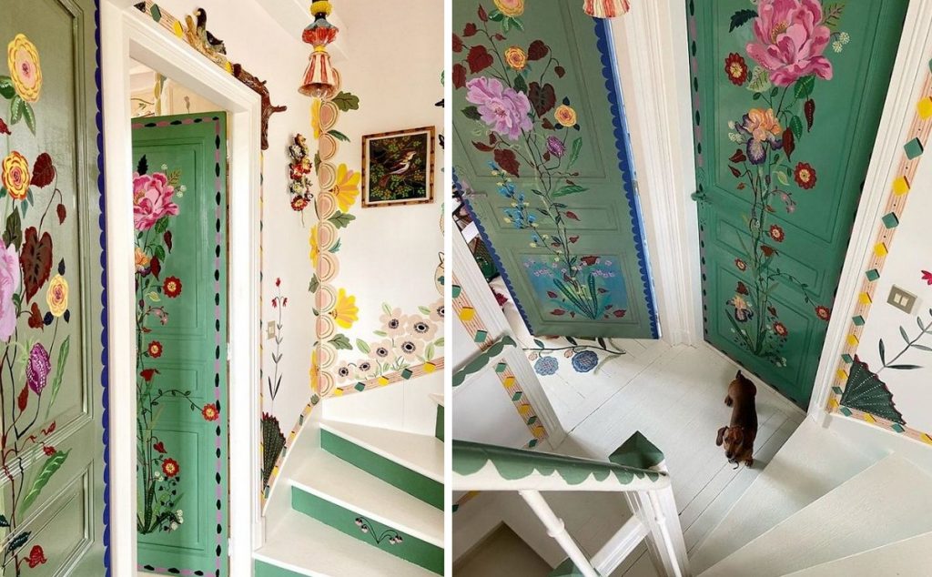 This Artist Got Bored With Quarantine And Painted Flowers All Over Her Walls