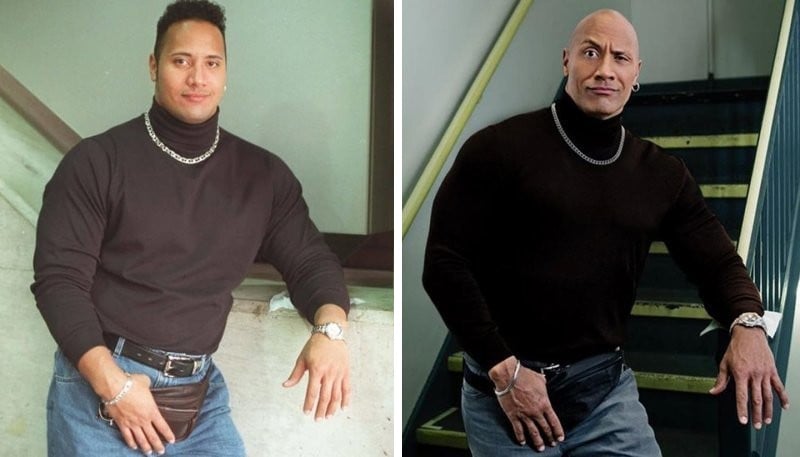 12 Celebrities Recreate Older Photos Of Themselves From Years and Even Decades Ago